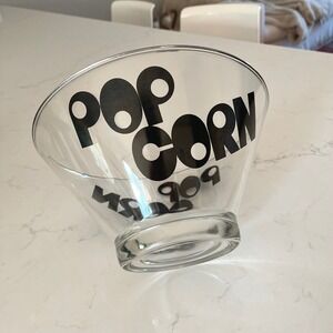 Vintage MCM Glass Pop Corn Bowl Large